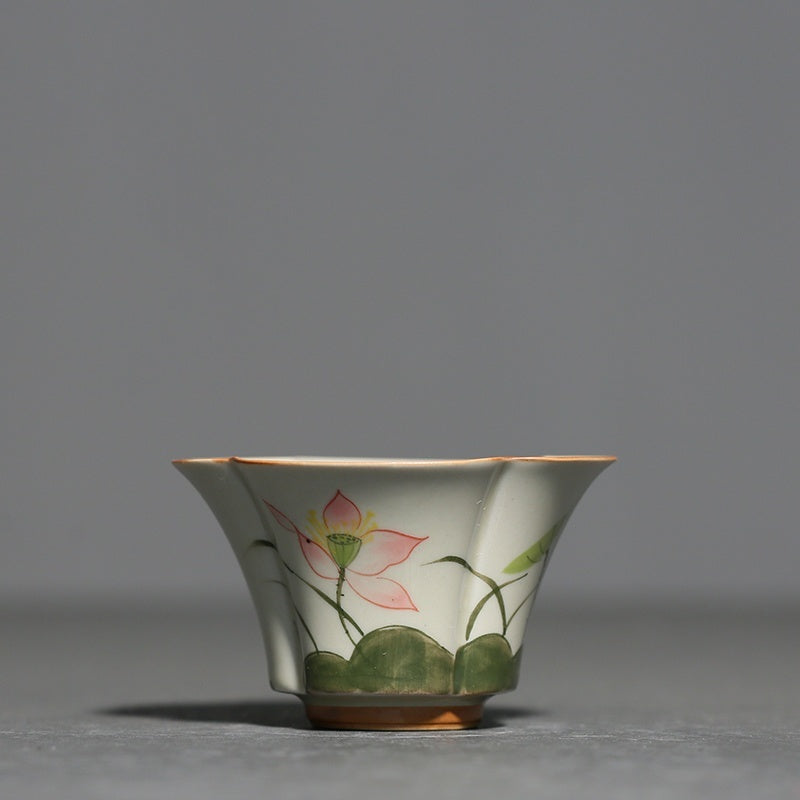 Hand-painted Lotus Teacup Tea Room Kung Fu Tea Master Cup-1