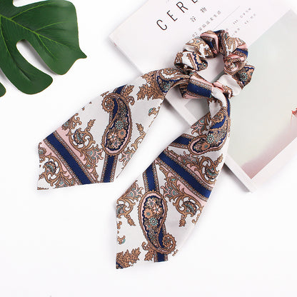 Printed Silk Scarf Large Intestine Hair Bands Hair Accessories