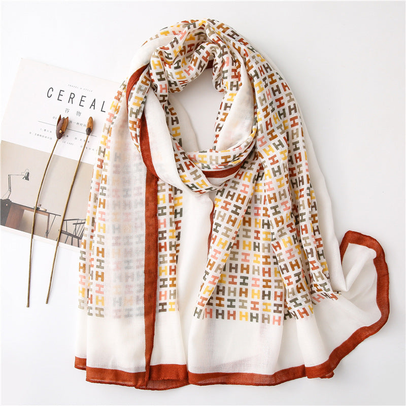 Western Style Fashion Shawl All-match Silk Warm Scarf