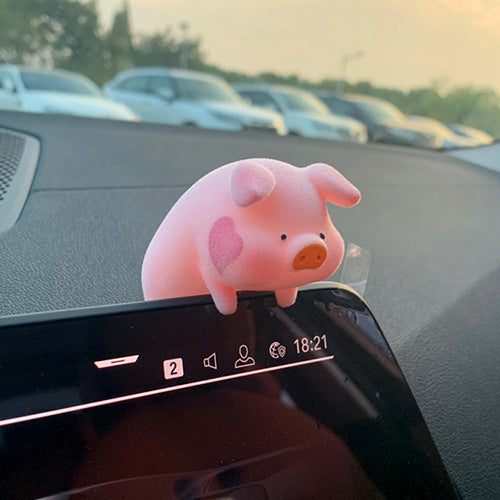 Cute cartoon pig car center console decoration