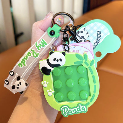 Epoxy Resin Exquisite Decompression Panda Keychain