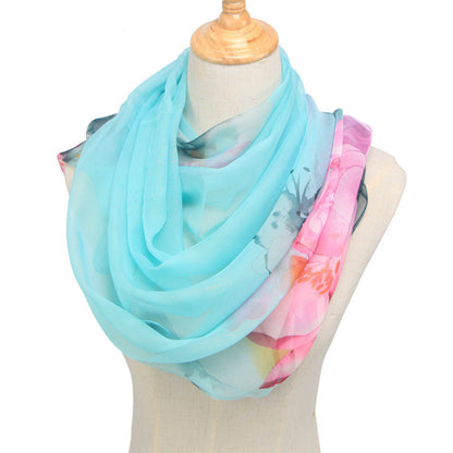 Printed Spring And Summer Sunscreen Thin Scarf Shawl