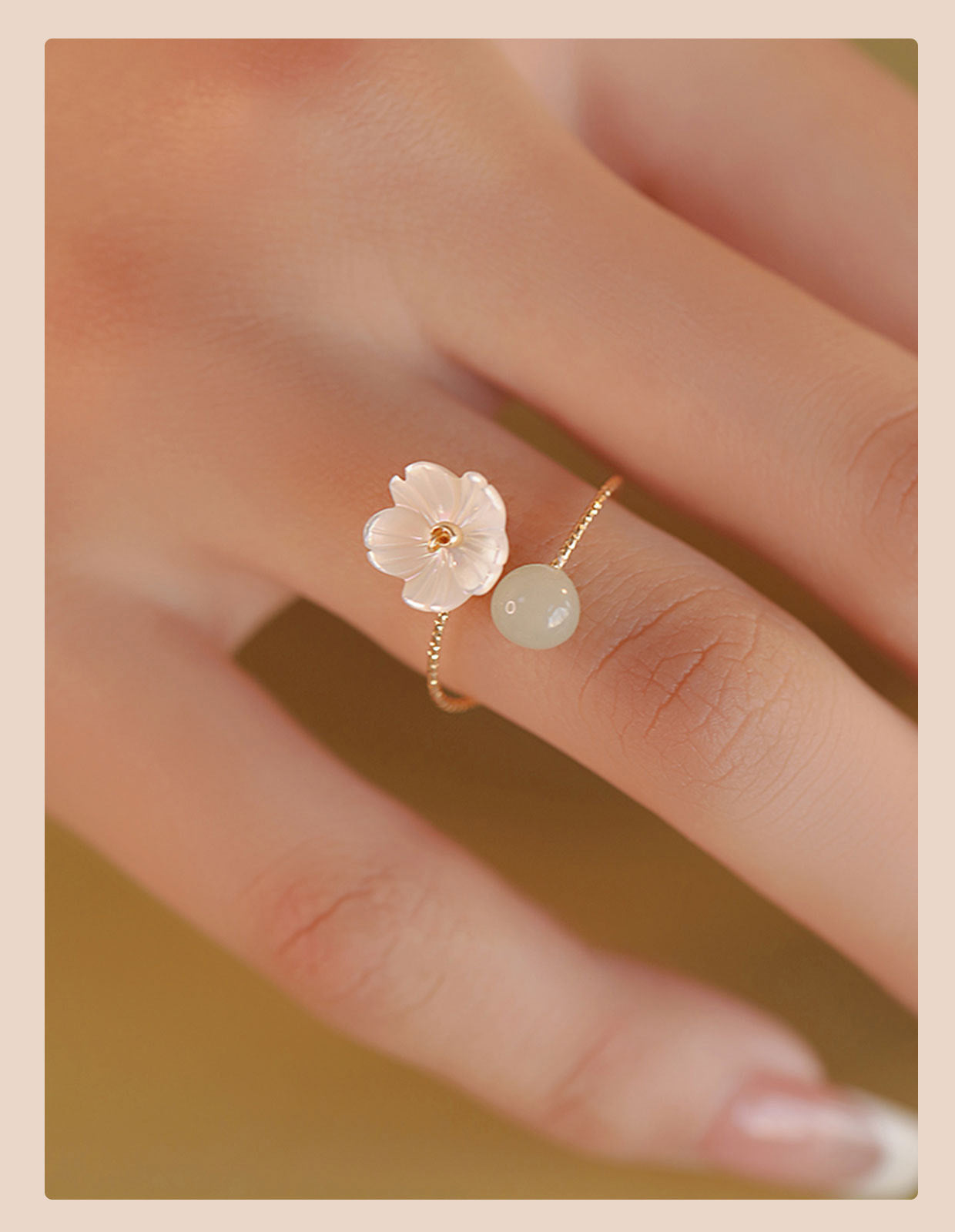 Love Natural Hetian Jade Ring Women