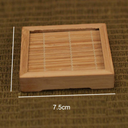 Chinese style handmade insulation pad bamboo carbonized coaster