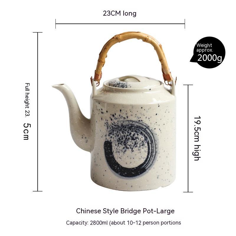 Large Capacity Retro Domestic Ceramic Teapot