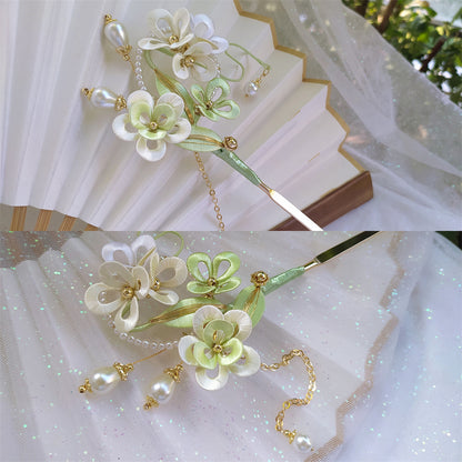 Non-legacy Flower-wrapped Hairpin Finished Product Creative Antique Hair Plate Handmade Jewelry Hanfu Cheongsam Brooch