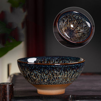 Kiln-turned Ceramic Four Seasons Cup Kung Fu Teacup-7