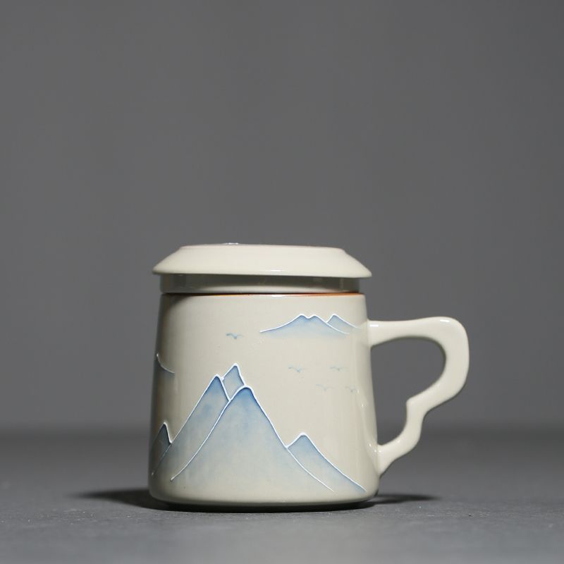 Retro Hand-painted Tea Water Separation Tea Cup