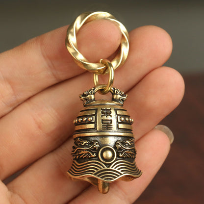 Pure Brass Bell Men's Car Key Chain Pendant