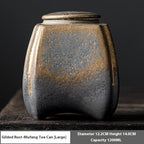 Tea Jar Ceramic Household Gilding Sealed Jar Empty Tea Caddy