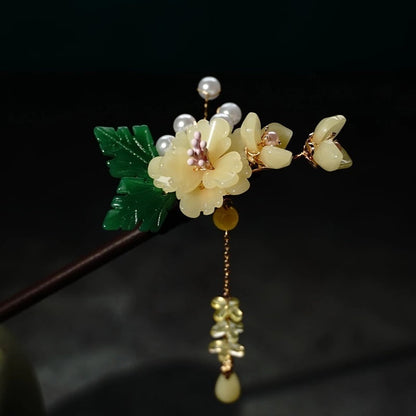 Simple and Stylish Women's Peach Blossom Style Tassel Hairpin-6