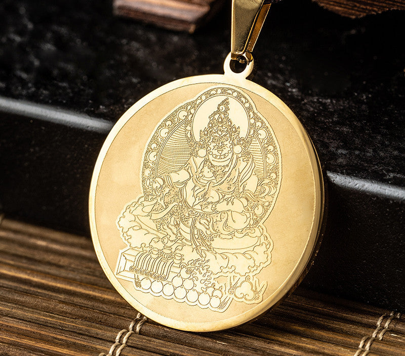 Men's Treasure House Lucky Yellow God Of Wealth Pendant