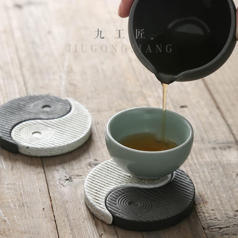 Personality Creative Ceramic Tea Coasters Chinese Style Insulation