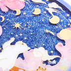 Wenchuang Cat Stargazing Quicksand Silicone Coaster Heat Insulation Pad Non-slip