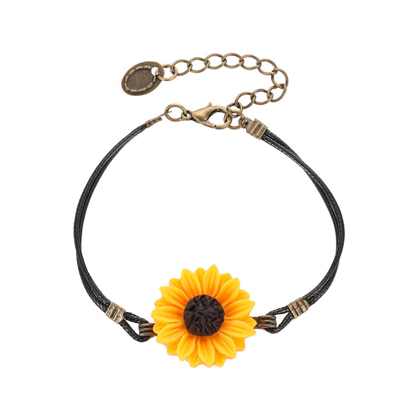 Daisy Flower Cute Bracelet-Handmade Knitting Small Fresh Accessories