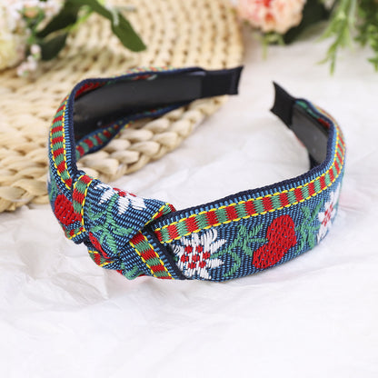 Embroidered flower headband