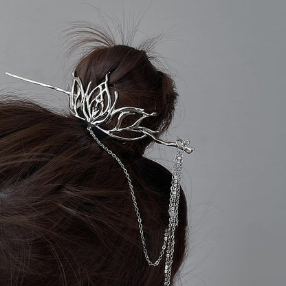 Metal Lotus Hairpin Chinese Wind Hairpin Hair Accessories Headwear Female