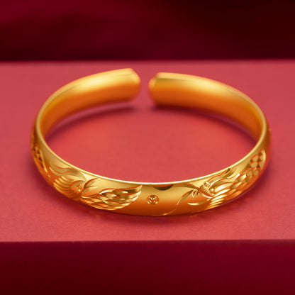 Electroplated Gold Ancient Feather Bracelet