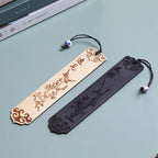 Four Gentlemen with Chinese Painting Solid Wood Engraving Bookmark