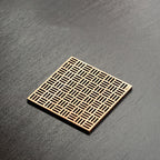 Carved Hollow Square Wooden Coasters Tea Cup