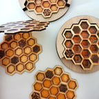 Wooden Coasters Craftwork Honeycomb Heat Proof Mat
