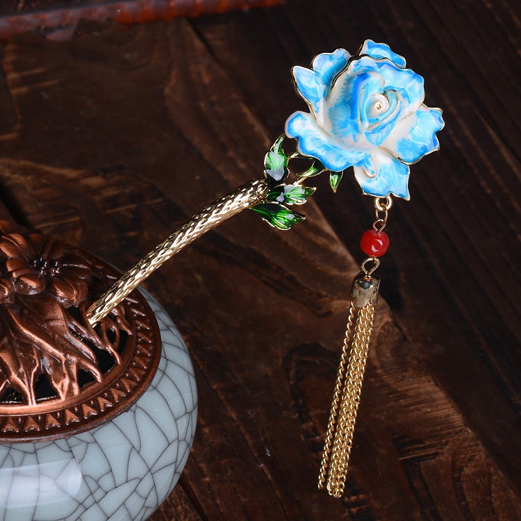 Vintage rose hairpin