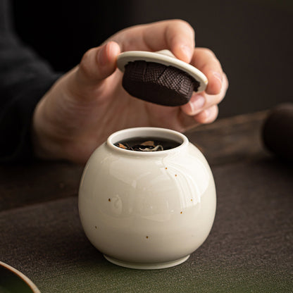 Grass And Wood Gray Glaze Beige Tea Pot Ceramic