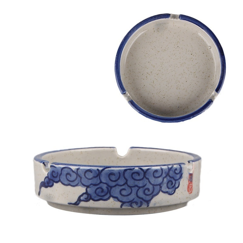 Chinese Style Fish Picture Retro Ashtray Ceramic Creative