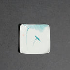 Hand Painted Lotus Square Heat Proof Mat Ceramic Teacup Mat