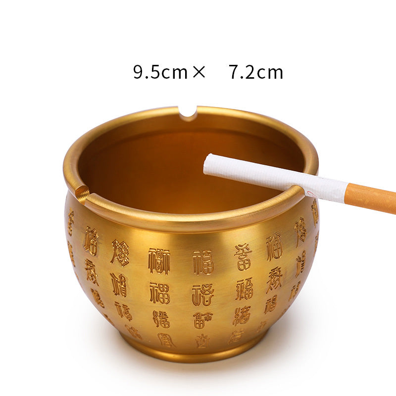 Pure Copper Ashtray Household Living Room New Chinese Retro