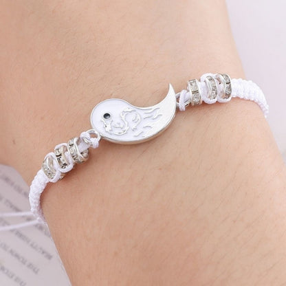 Chinese Style Retro Handmade Taiji Yin And Yang Dragon Bracelet