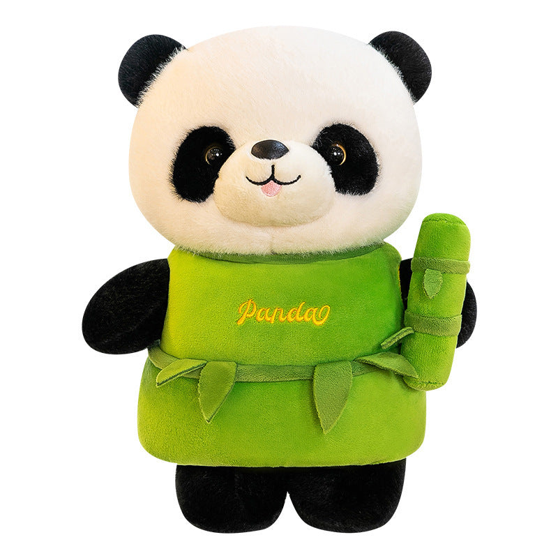 Bamboo Pipe Panda Plush Toy Doll Ornament