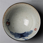 Antique ceramic teacup with hand-painted Kung Fu style