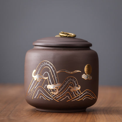 New Purple Sand Ceramic Tea Jar