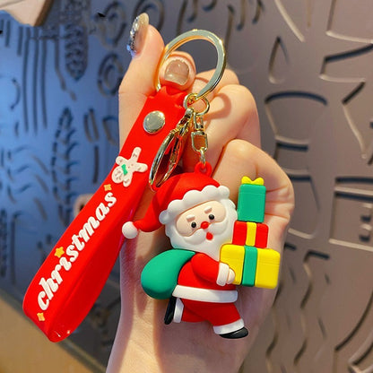 Christmas Exclusive Cartoon Doll Ring Buckle Resin Keychain