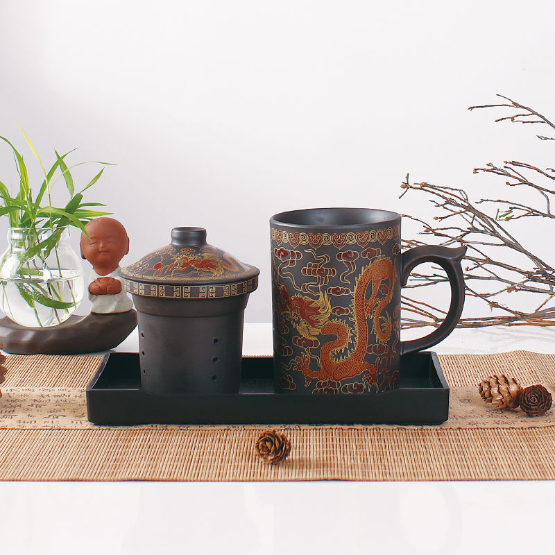 Chinese Style Tea Cup With Purple Sand Filter Liner