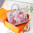 Premium Sense Leather Embroidery Handbag Crossbody Bag-5