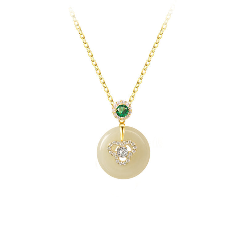White Jade Clavicle Necklace Birthday or Anniversary Gift-4