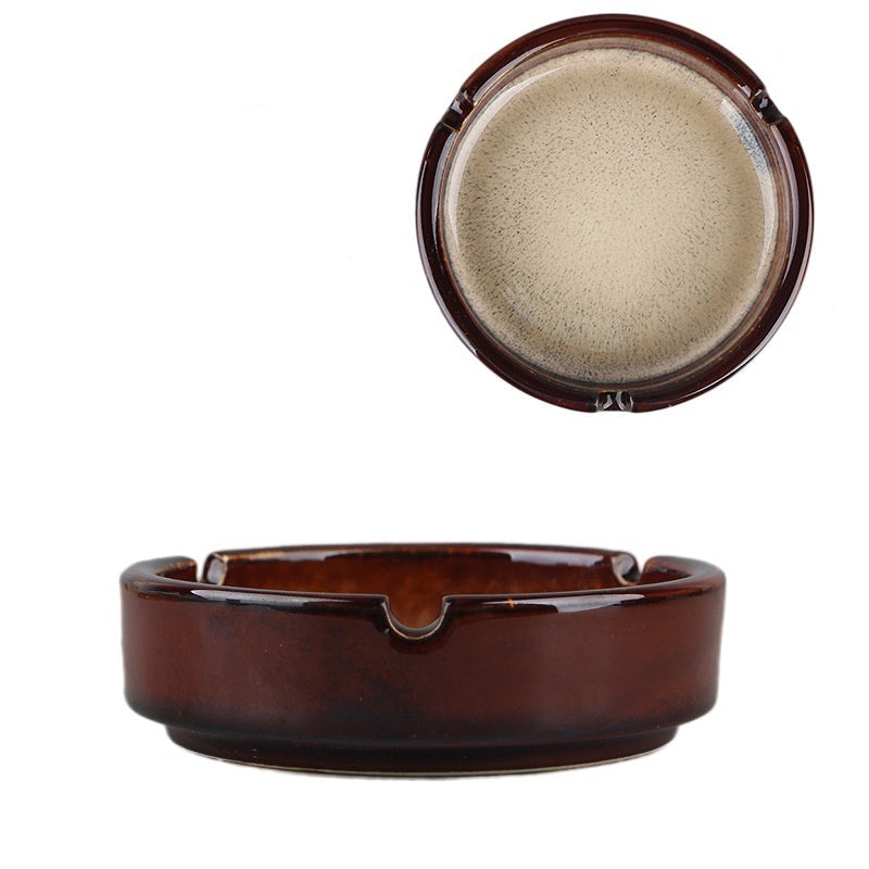 Chinese Style Fish Picture Retro Ashtray Ceramic Creative