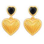 18K Gold Love Earrings Exaggerated Earrings Stripes