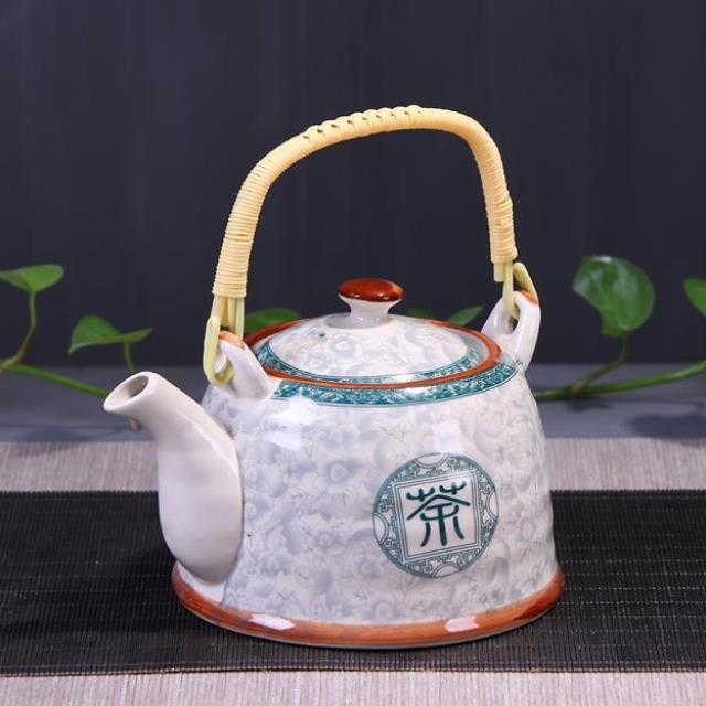 Old-fashioned Ceramic Cool Water Pot Pastel Top Handle Pot Teapot-2