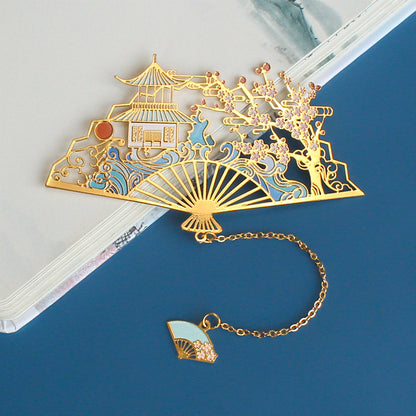 Retro Classical Hollow Metal Bookmark Creative Chinese Style