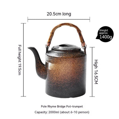 Large Capacity Retro Domestic Ceramic Teapot