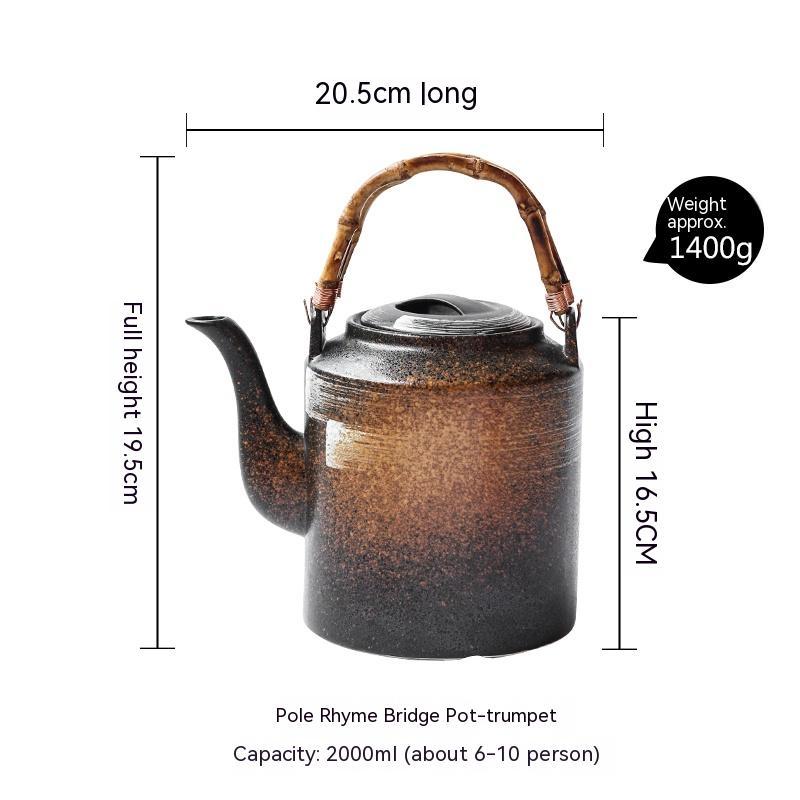 Large Capacity Retro Domestic Ceramic Teapot