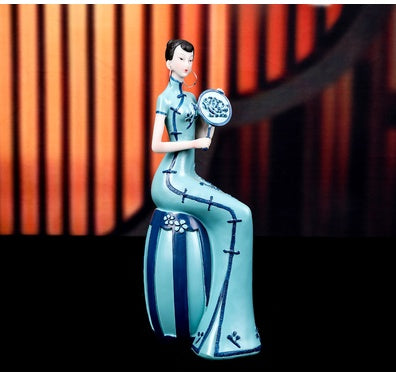 Retro Chinese Cheongsam Ladies Ornament Creative Living Room