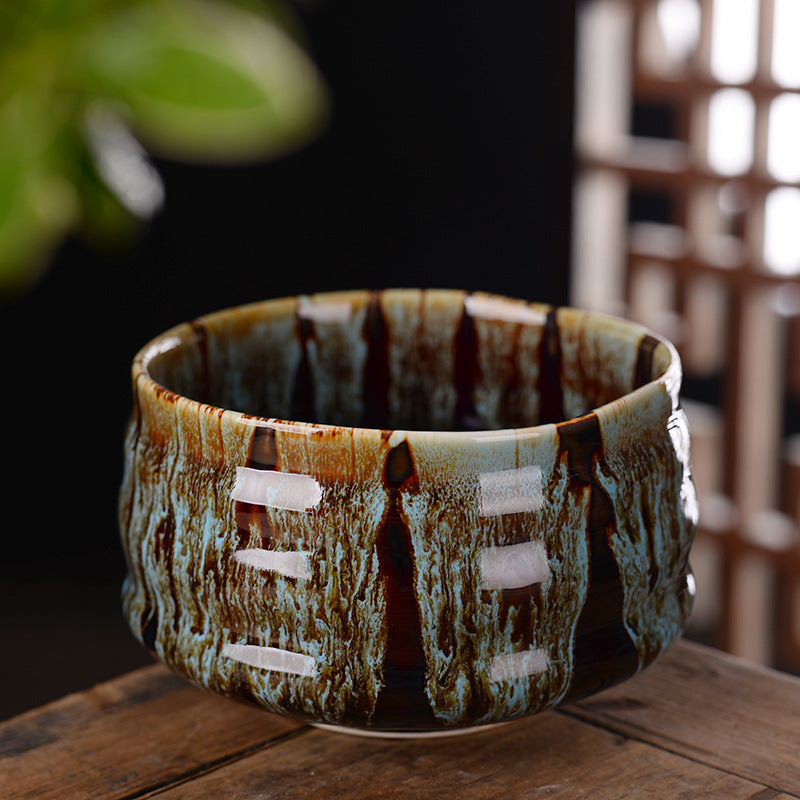 Handmade tea cup flowing glaze tea set