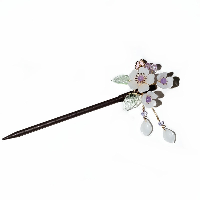 Simple and Stylish Women's Peach Blossom Style Tassel Hairpin-2