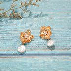 Alloy Pearl Pendant Flower Earrings Earrings Women