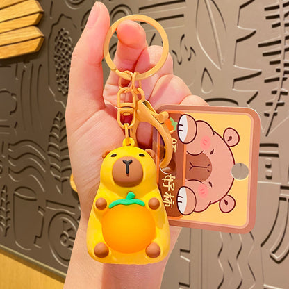 China Popular Creative Light Pull Capybara Doll Keychain