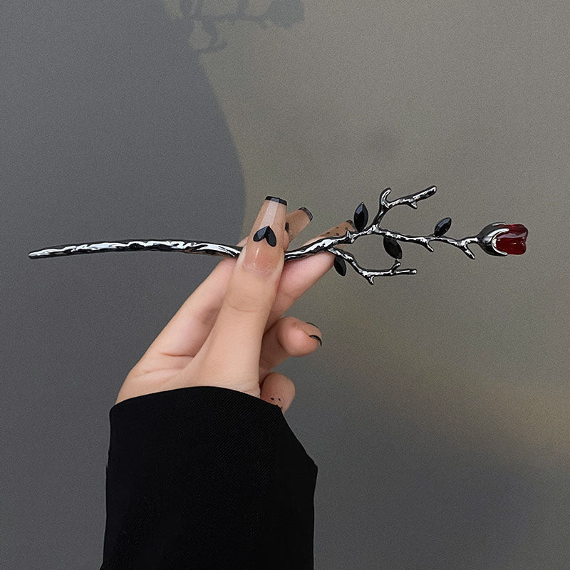 New Chinese Style Rose Flower Metal Hairpin Temperament